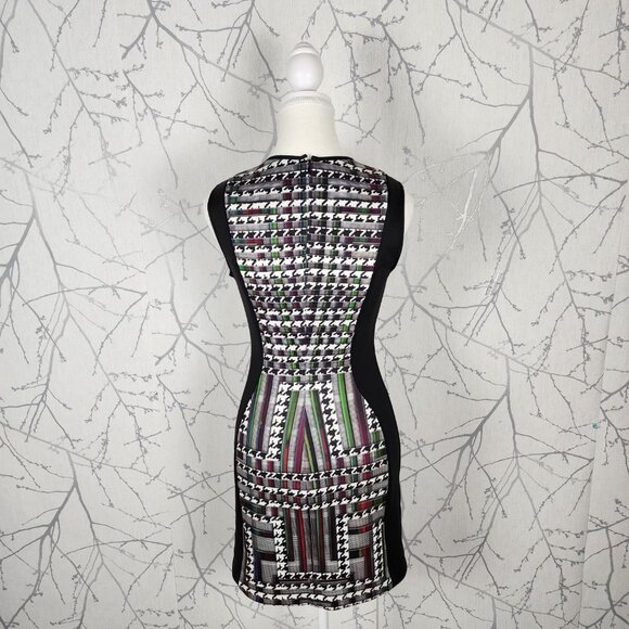 Clover Canyon Houndstooth Trinity Print Stretch Neoprene Sheath Dress - Picture 5 of 7